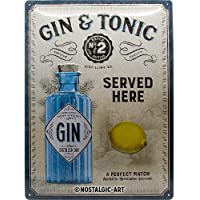 Nostalgic-Art Open Bar - Gin &amp- Tonic Served Here - Idea de regalo para fans de cóctel- cartel de chapa retro- metal…